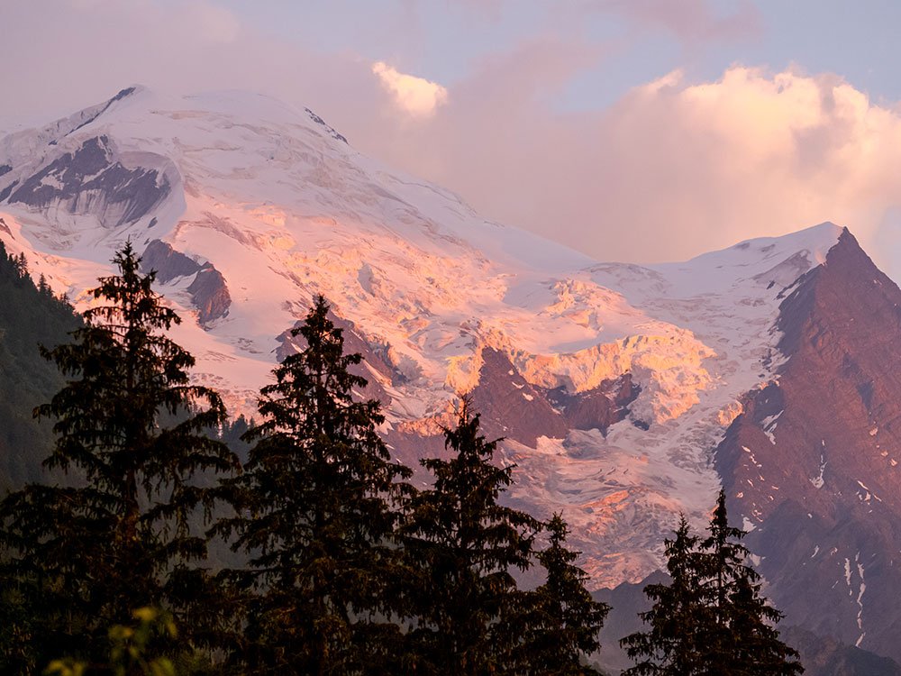 Mont Blanc bij zonsondergang