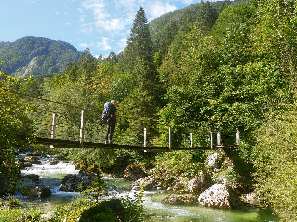 Hiken langs de Soča rivier