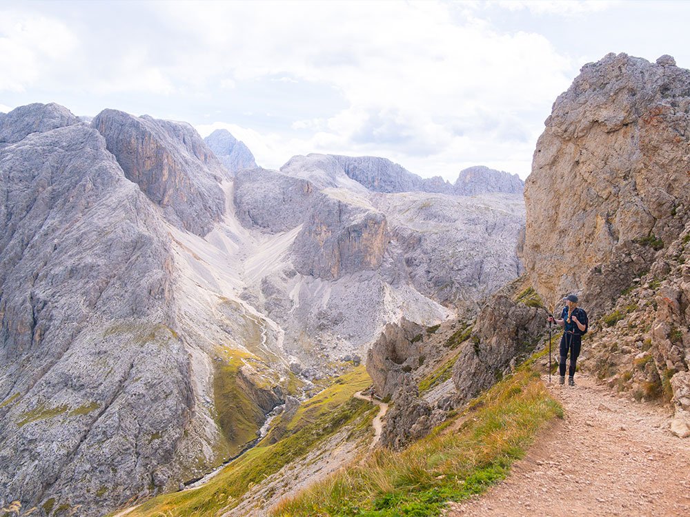 Uitzicht op Rosengarten vanuit Val Gardena