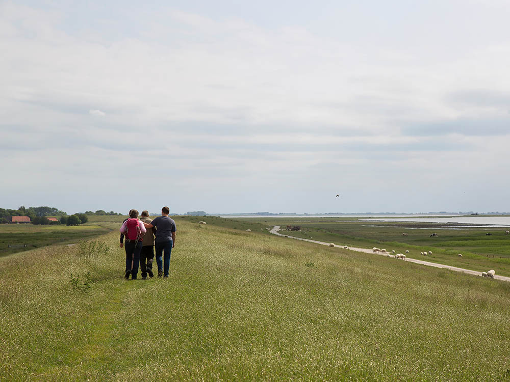 Lopen op de dijk