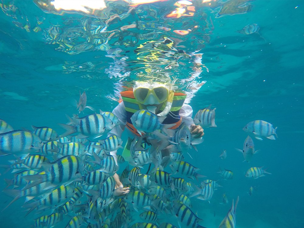 Indonesië snorkelen met kind