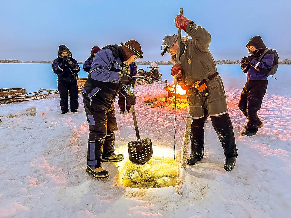 IJsvissen met een net