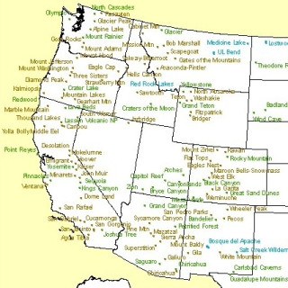 Afbeelding voor Kaart Nationale Parken Amerika