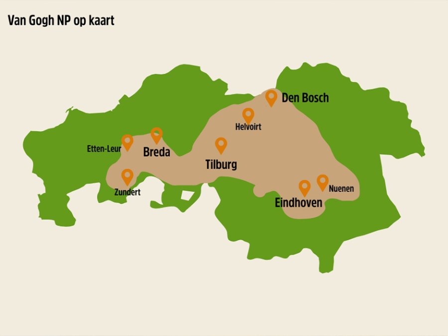 Van Gogh Nationaal Park op kaart