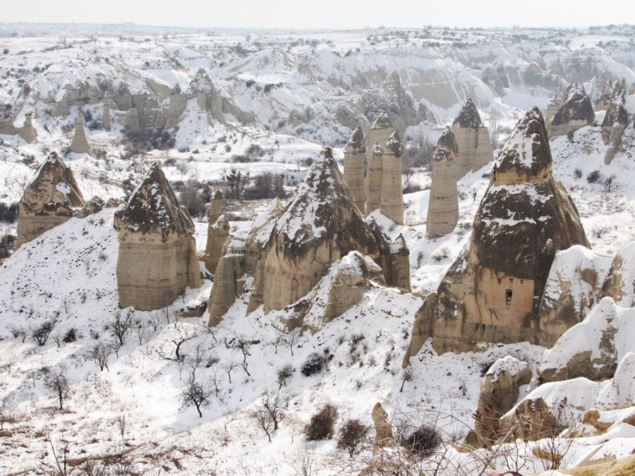 Sneeuw in Göreme