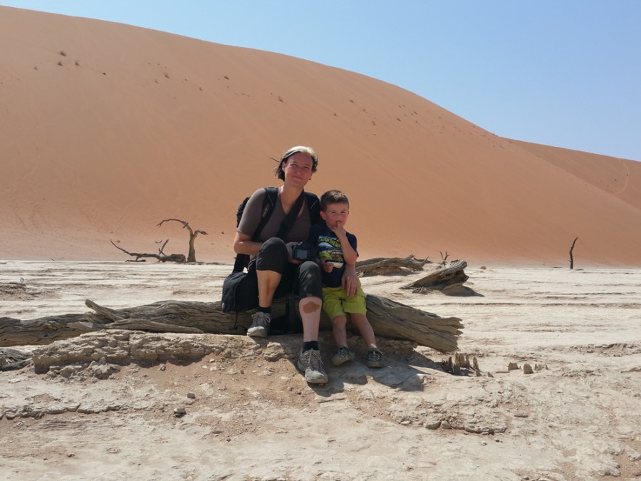 Deadvlei met kind Deadvlei met kind