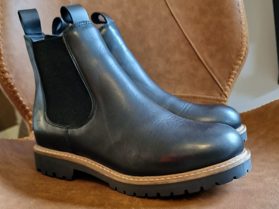 Leren boots met wol van binnen