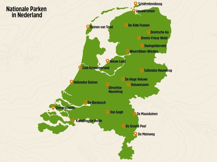 Nationale Parken Nederland kaart