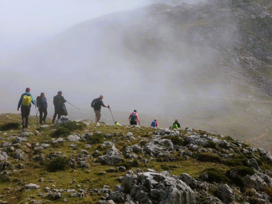 Hiken in de mist