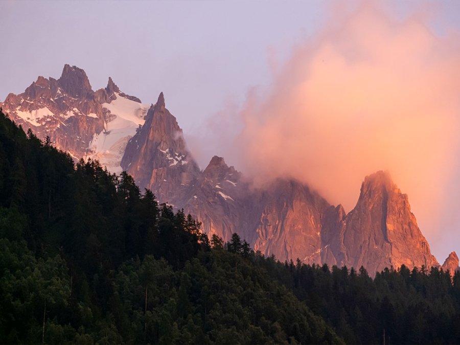Zonsondergang Chamonix
