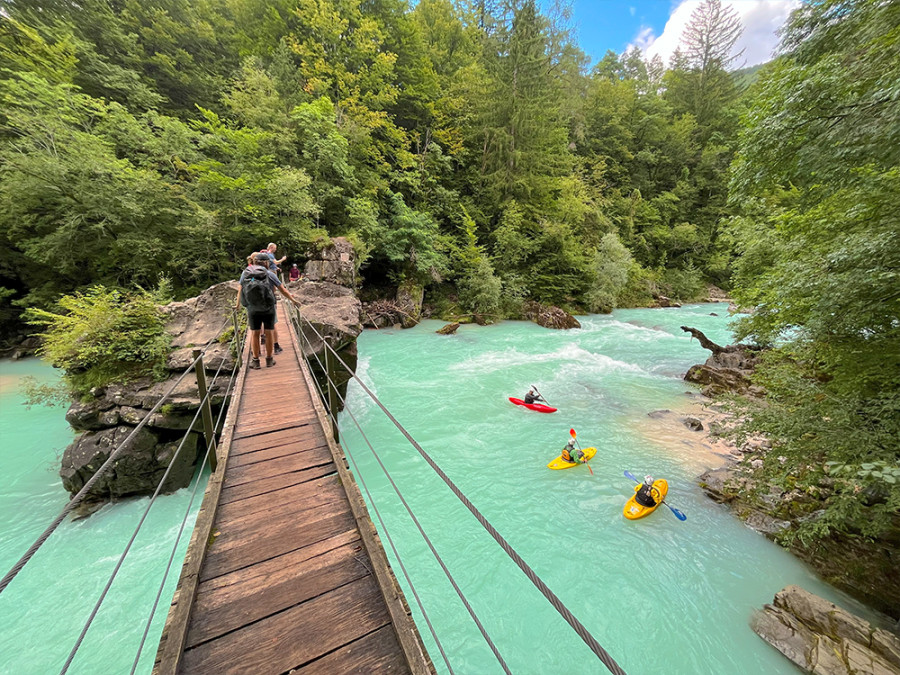 Kajakken Soča