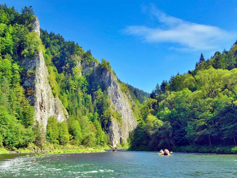 Kajakken op de Dunajec rivier Kajakken op de Dunajec rivier