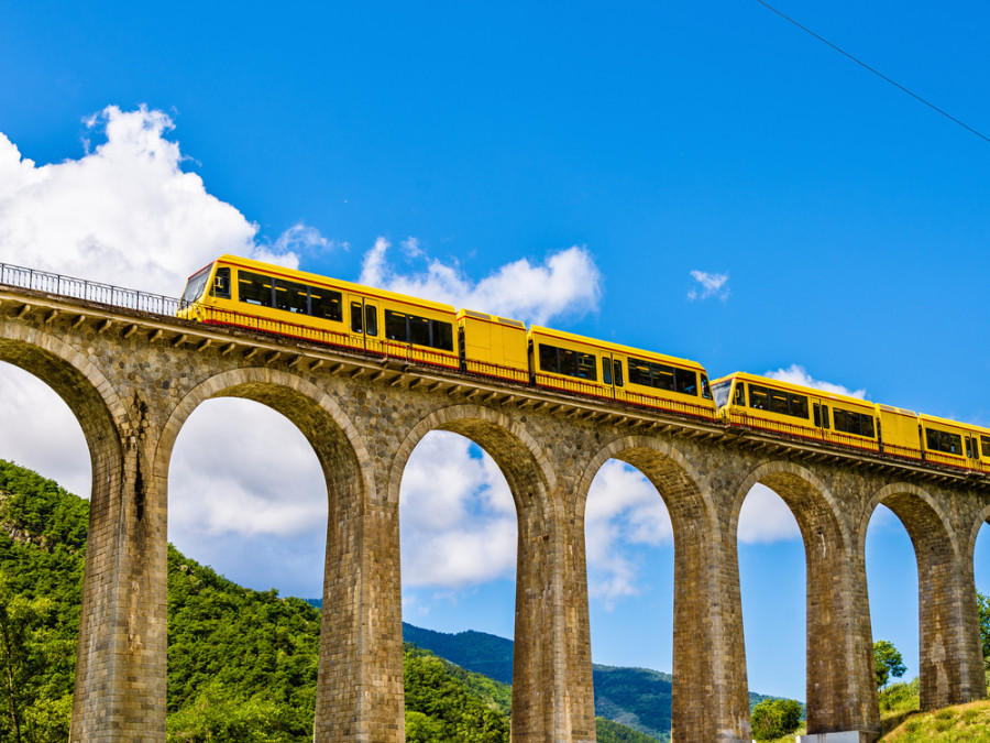 Gele trein Pyreneeën Gele trein Pyreneeën