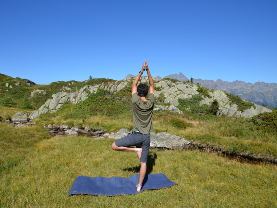Yoga in de bergen
