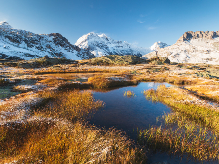 Hiking bij de toppen van de Alpen in Frankrijk