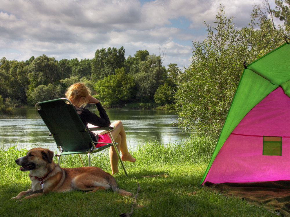 Op de camping bij het water