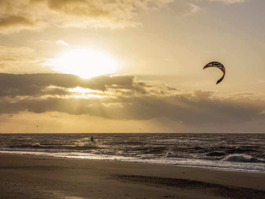 Kitesurfen in de herfst