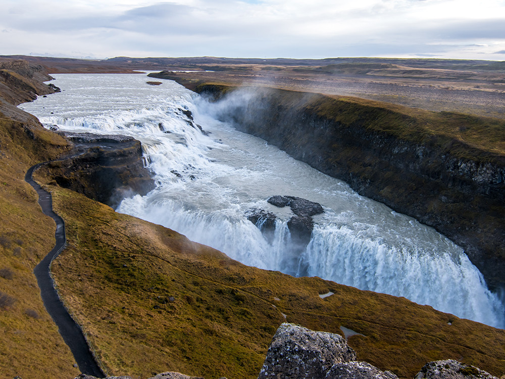 Gulfoss waterval in Zuid-IJsland