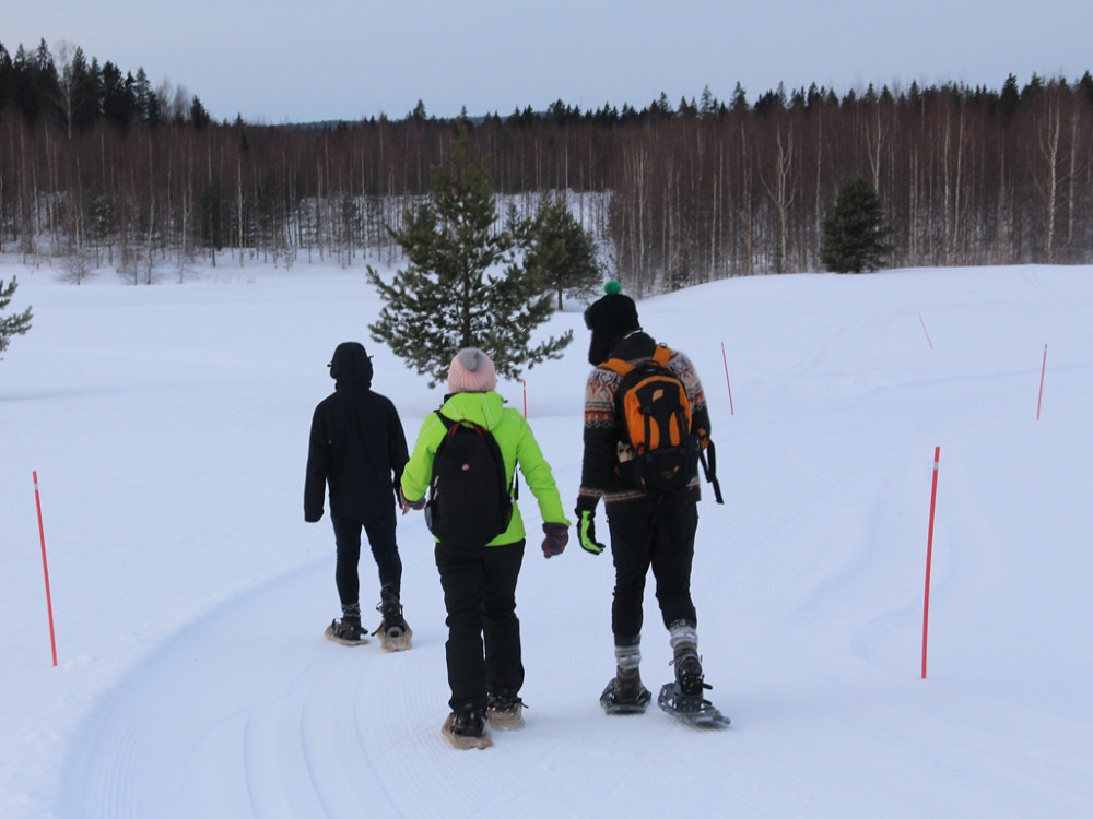 Snow shoe hiking