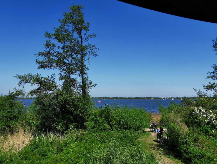 Fietsers bij Loosdrechtse Plas