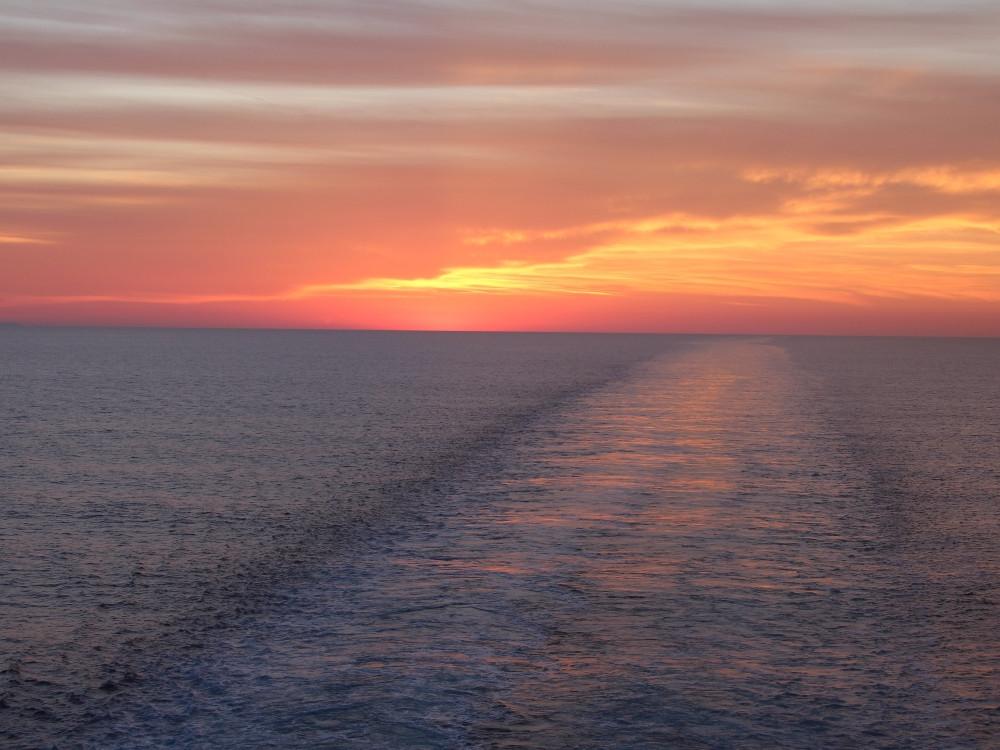 Sunset op de ferry
