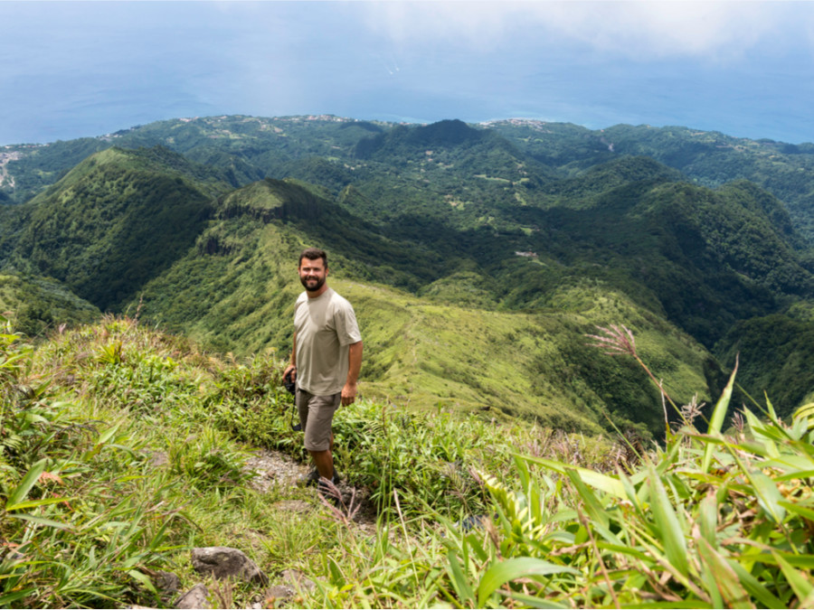 Groene natuur bij Mont Pelée op Martinique