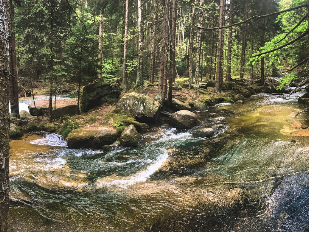 Stromend naar de Podgorna waterval