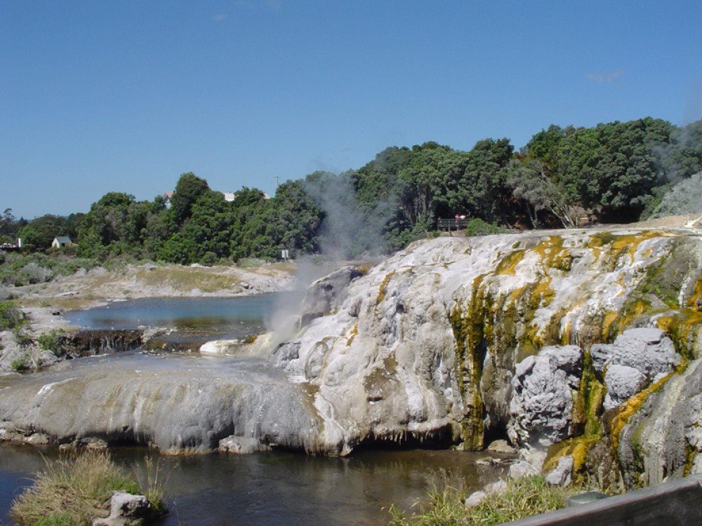 Kokende bronnen bij Rotorua 